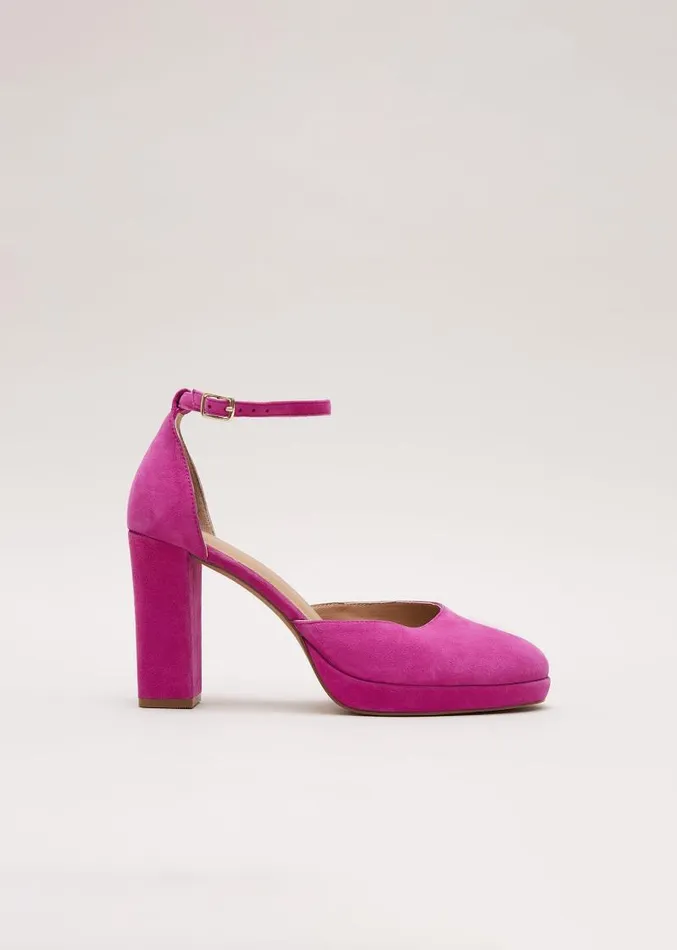 Suede Platform Shoes Pink Women Phase Eight Occasion Shoes