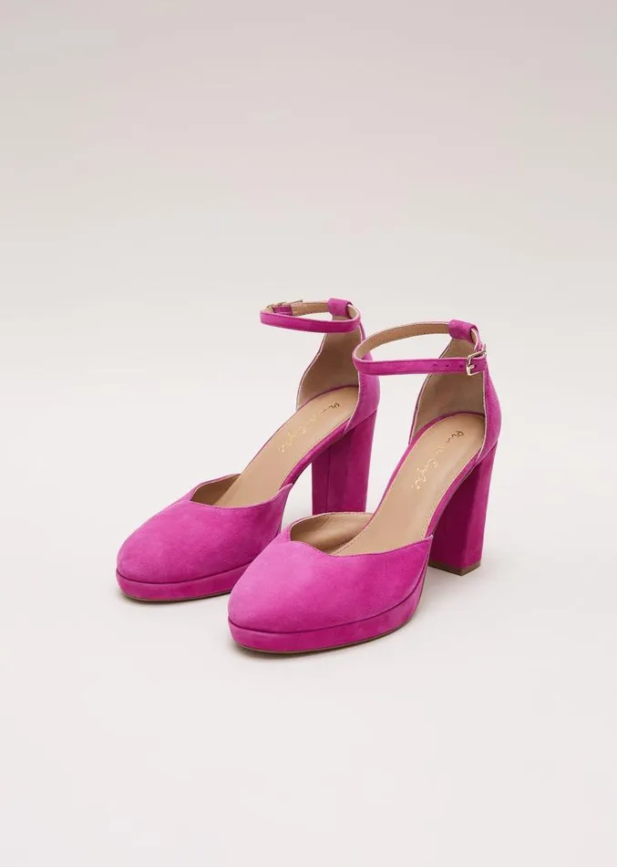 Suede Platform Shoes Pink Women Phase Eight Occasion Shoes