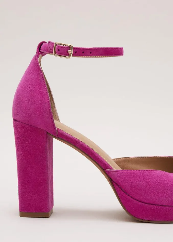 Suede Platform Shoes Pink Women Phase Eight Occasion Shoes