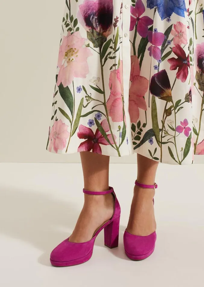 Suede Platform Shoes Pink Women Phase Eight Occasion Shoes