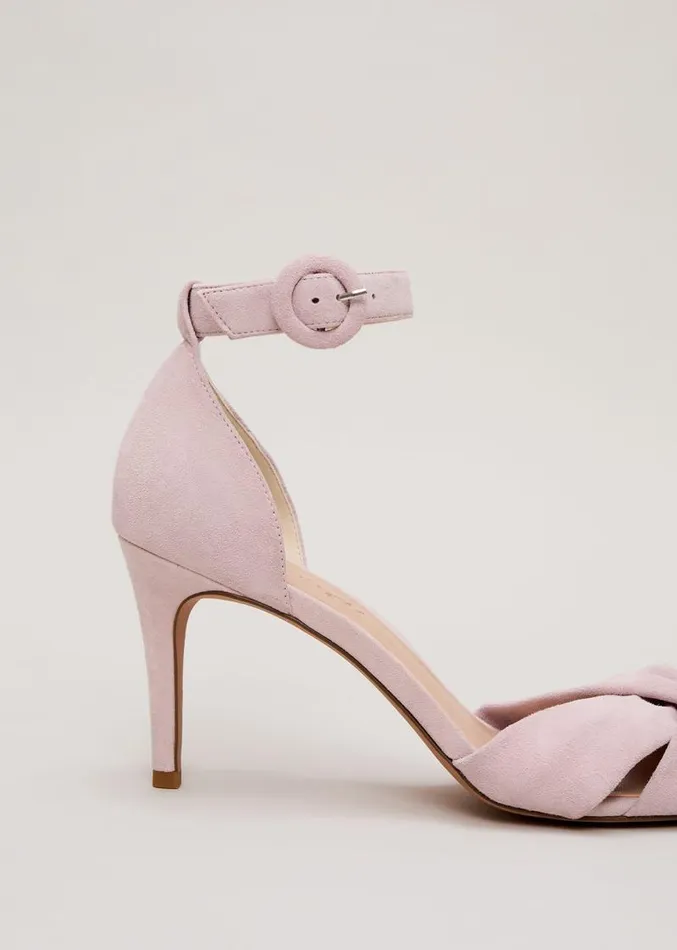 Suede Twist Ankle Strap Heeled Shoes Pale Pink Women Phase Eight Occasion Shoes Suede Twist Ankle Strap Heeled Shoes Pale Pink Women Phase Eight Occasion Shoes