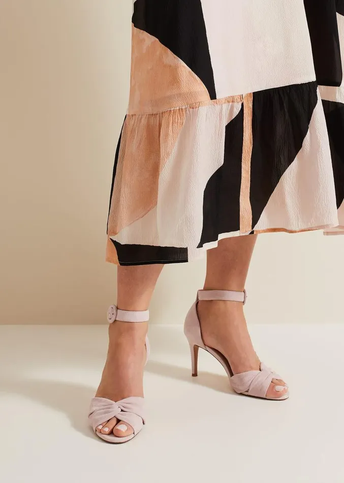 Suede Twist Ankle Strap Heeled Shoes Pale Pink Women Phase Eight Occasion Shoes Suede Twist Ankle Strap Heeled Shoes Pale Pink Women Phase Eight Occasion Shoes