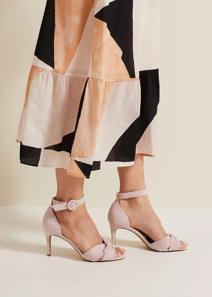Suede Twist Ankle Strap Heeled Shoes Pale Pink Women Phase Eight Occasion Shoes Suede Twist Ankle Strap Heeled Shoes Pale Pink Women Phase Eight Occasion Shoes