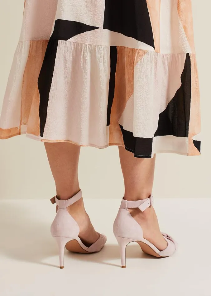 Suede Twist Ankle Strap Heeled Shoes Pale Pink Women Phase Eight Occasion Shoes Suede Twist Ankle Strap Heeled Shoes Pale Pink Women Phase Eight Occasion Shoes