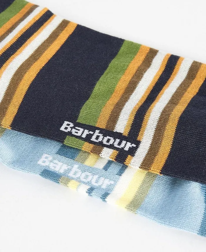 Summer Stripe 2 Pack Socks Navysky Blue Men Barbour Socks