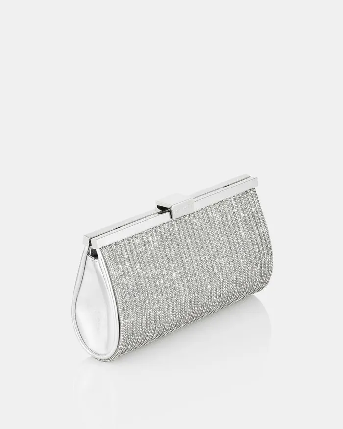 Sundance Crystal Clutch Silver Women Aquazzura Clutch Bags