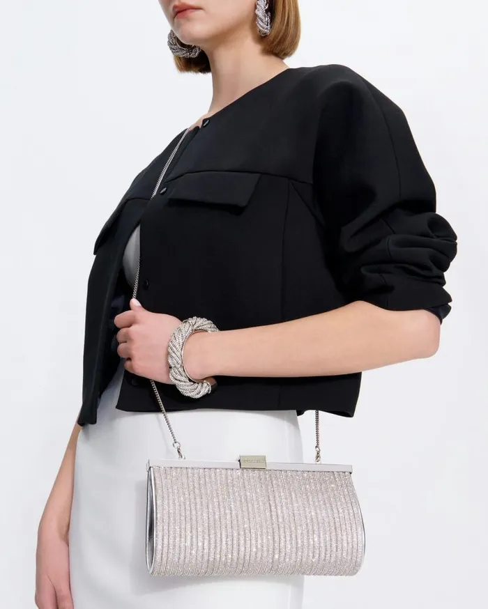 Sundance Crystal Clutch Silver Women Aquazzura Clutch Bags Sundance Crystal Clutch Silver Women Aquazzura Clutch Bags
