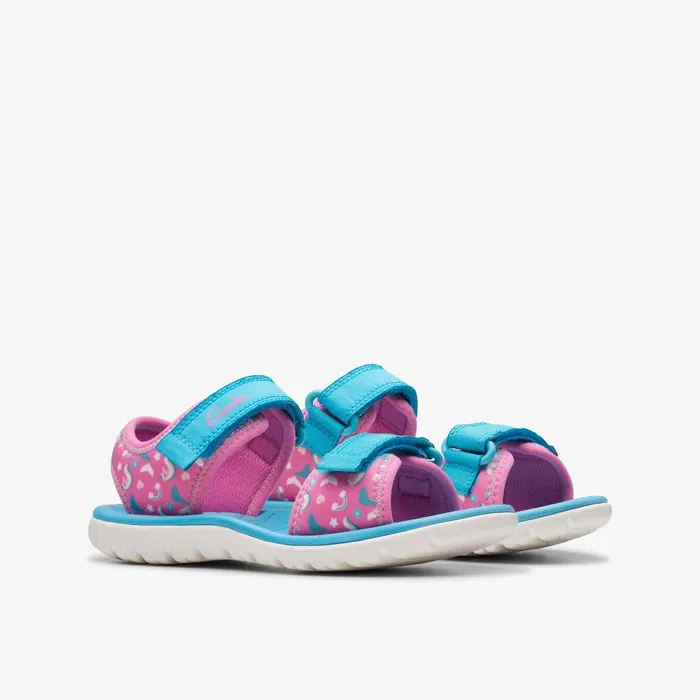 Surfing Tide Kid Hot Pink Kids Clarks Sandals