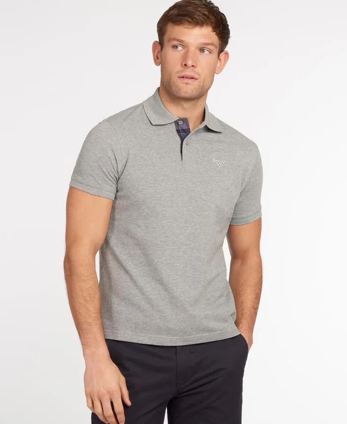 Tartan Pique Polo Shirt Whitegreystone Men Barbour Polo Shirts