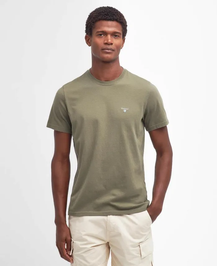 Tartan Sports TShirt Pale Sage Men Barbour TShirts