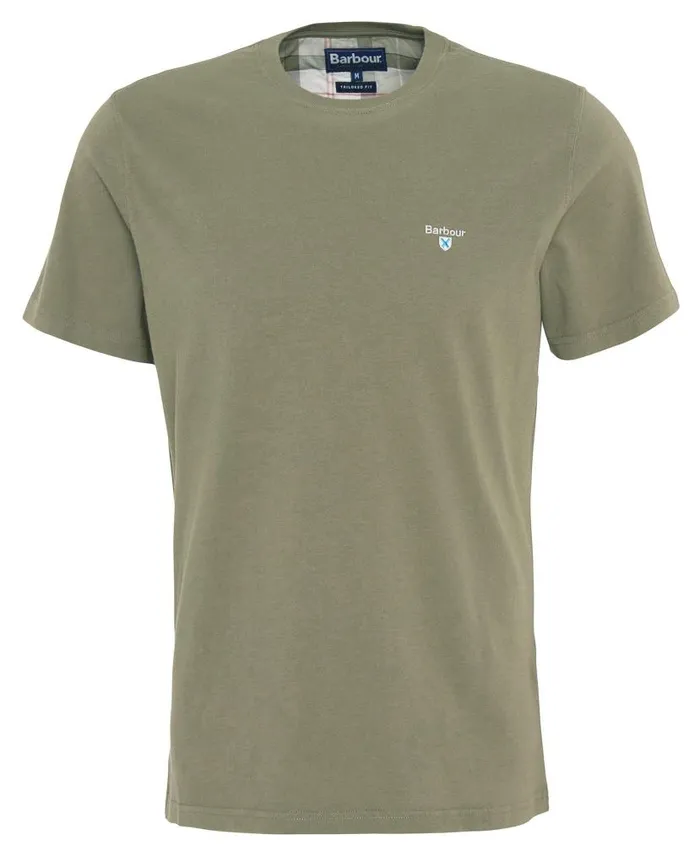 Tartan Sports TShirt Pale Sage Men Barbour TShirts