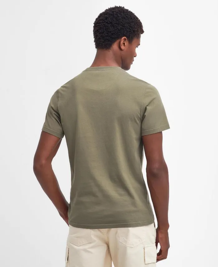 Tartan Sports TShirt Pale Sage Men Barbour TShirts