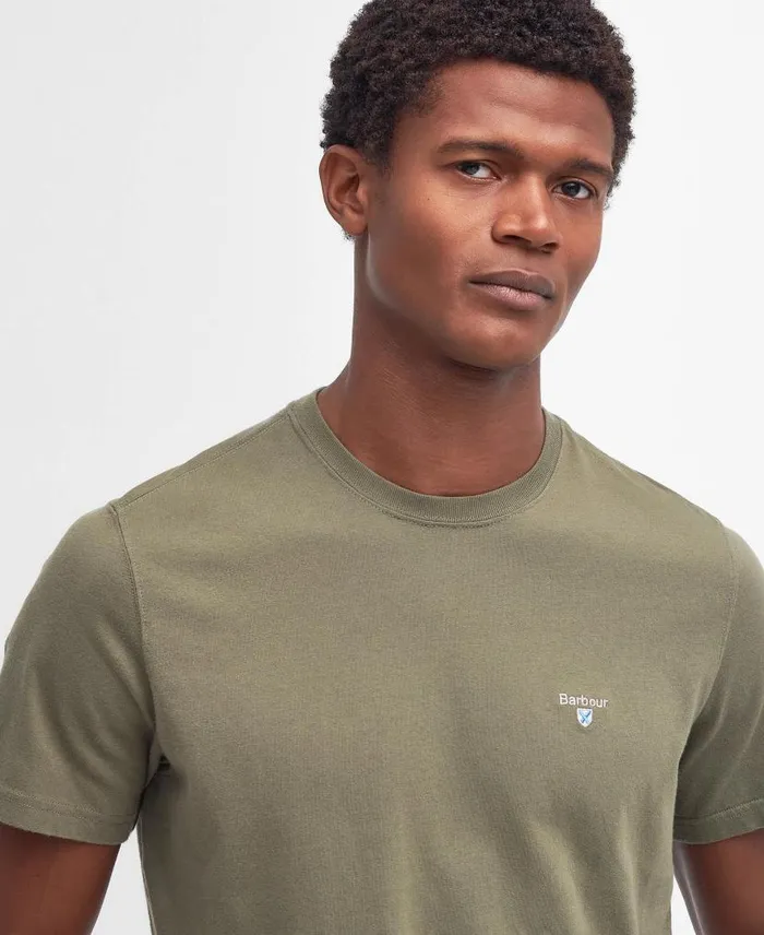 Tartan Sports TShirt Pale Sage Men Barbour TShirts