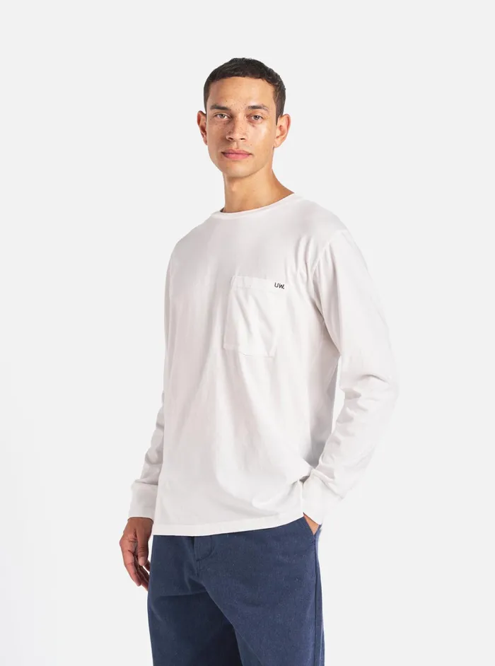 Tees Men Universal Works Universal Works LS Tee In Ecru Organic Jersey