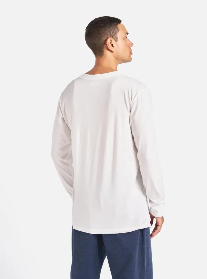 Tees Men Universal Works Universal Works LS Tee In Ecru Organic Jersey