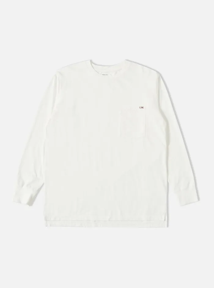 Tees Men Universal Works Universal Works LS Tee In Ecru Organic Jersey