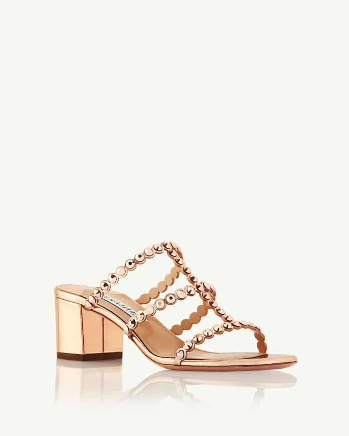 Tequila Sandal 50 Gold Women Aquazzura Slides and Mules