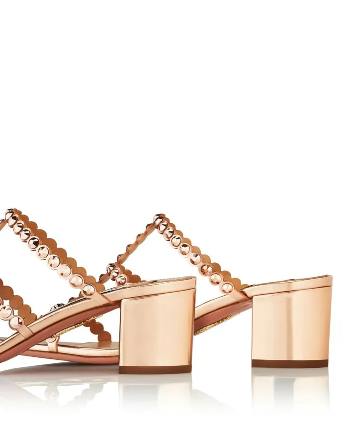 Tequila Sandal 50 Gold Women Aquazzura Slides and Mules Tequila Sandal 50 Gold Women Aquazzura Slides and Mules