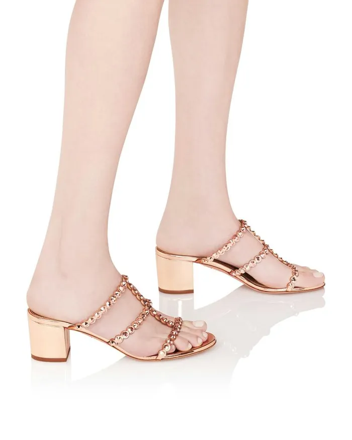 Tequila Sandal 50 Gold Women Aquazzura Slides and Mules Tequila Sandal 50 Gold Women Aquazzura Slides and Mules