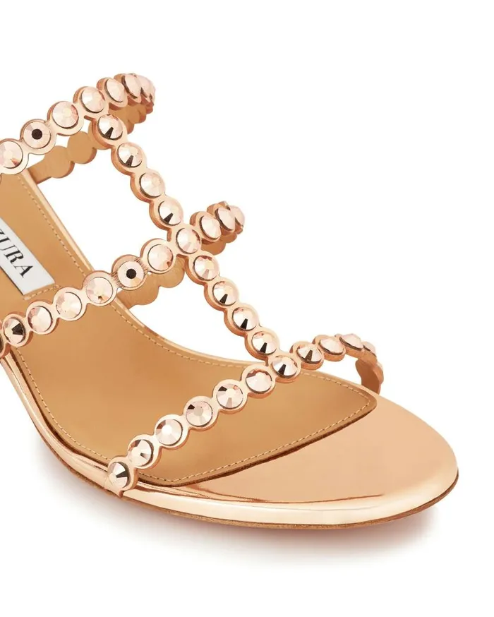 Tequila Sandal 50 Gold Women Aquazzura Slides and Mules Tequila Sandal 50 Gold Women Aquazzura Slides and Mules