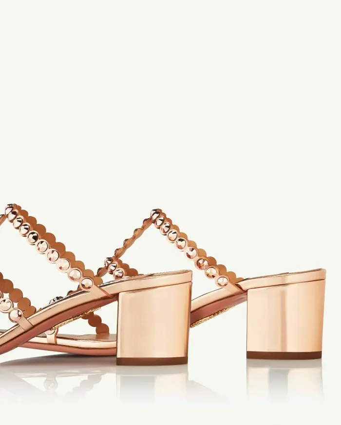 Tequila Sandal 50 Gold Women Aquazzura Slides and Mules Tequila Sandal 50 Gold Women Aquazzura Slides and Mules