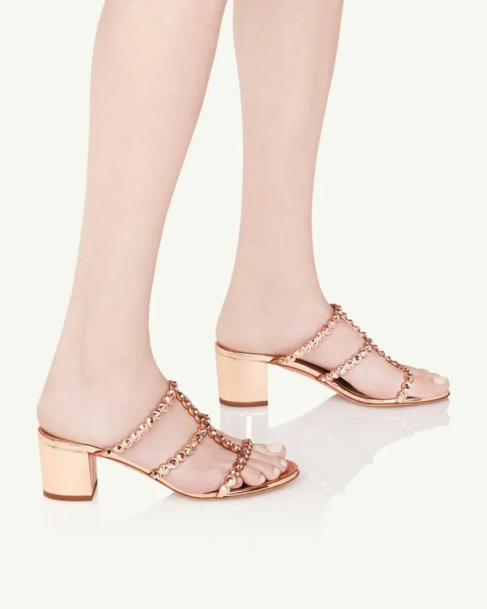 Tequila Sandal 50 Gold Women Aquazzura Slides and Mules Tequila Sandal 50 Gold Women Aquazzura Slides and Mules