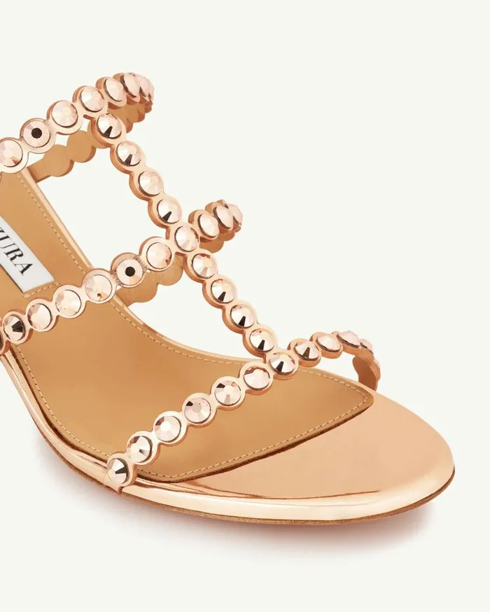 Tequila Sandal 50 Gold Women Aquazzura Slides and Mules Tequila Sandal 50 Gold Women Aquazzura Slides and Mules