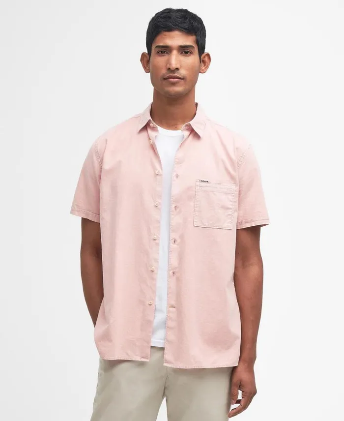 Terra Dye Regular ShortSleeved Shirt Sky Men Barbour Shirts