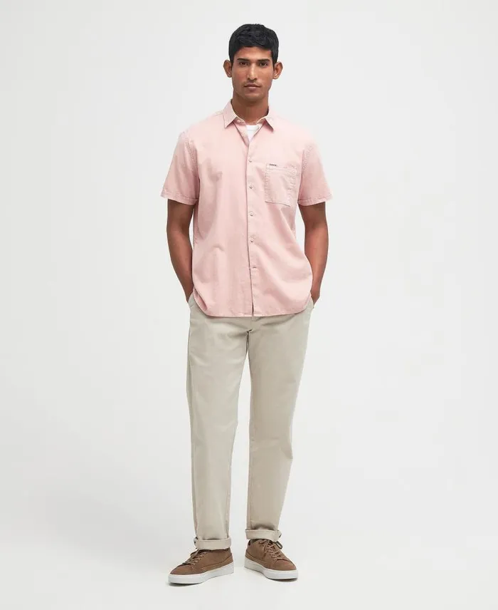 Terra Dye Regular ShortSleeved Shirt Sky Men Barbour Shirts