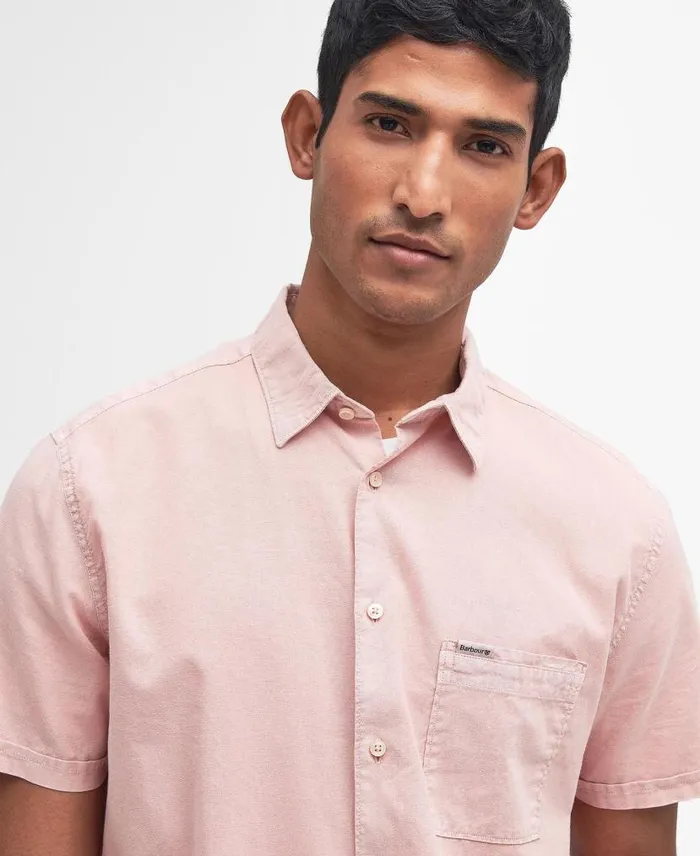 Terra Dye Regular ShortSleeved Shirt Sky Men Barbour Shirts