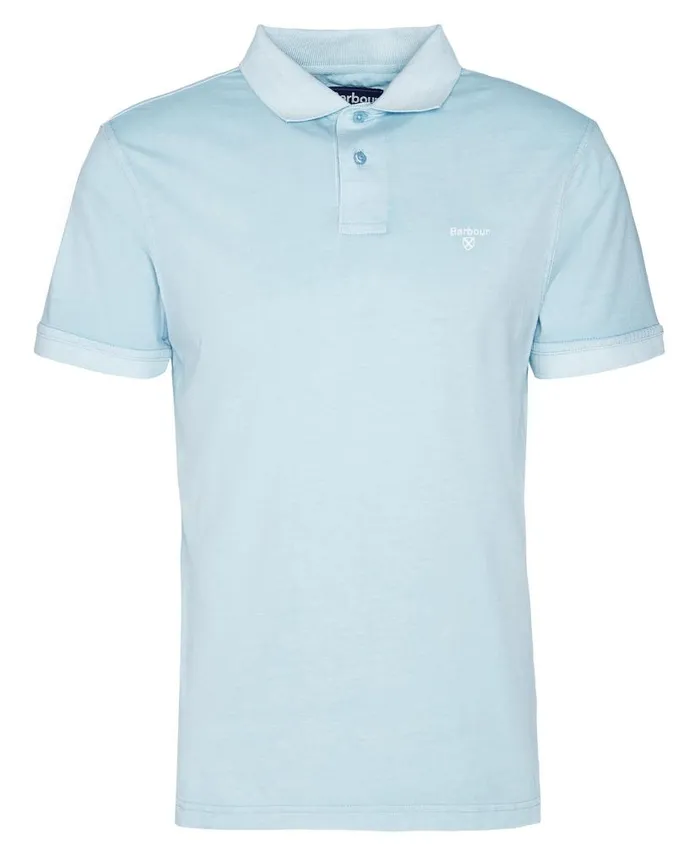 Terra Dye ShortSleeved Polo Shirt Sky Men Barbour Polo Shirts