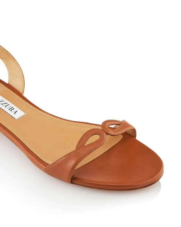Tessa Sandal Flat Brown Women Aquazzura Sandals