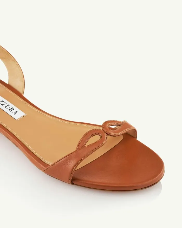 Tessa Sandal Flat Brown Women Aquazzura Sandals