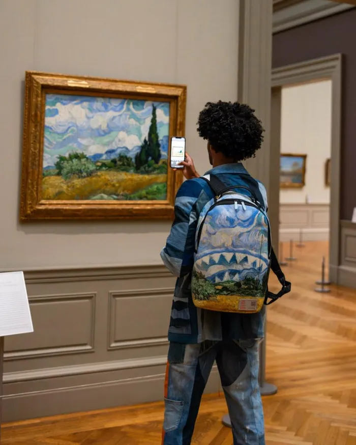 THE MET VAN GOGH WHEAT FIELD WITH CYPRESSES BACKPACK Bags SPRAYGROUND