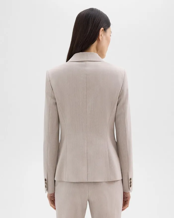 Theory Blazers Jackets Carissa Blazer In Good Wool Sand Melange 8211 Women