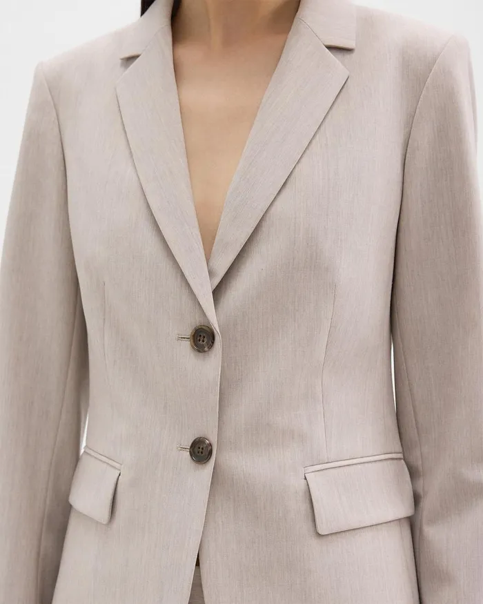 Theory Blazers Jackets Carissa Blazer In Good Wool Sand Melange 8211 Women