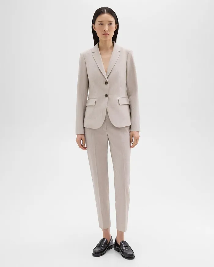 Theory Blazers Jackets Carissa Blazer In Good Wool Sand Melange 8211 Women