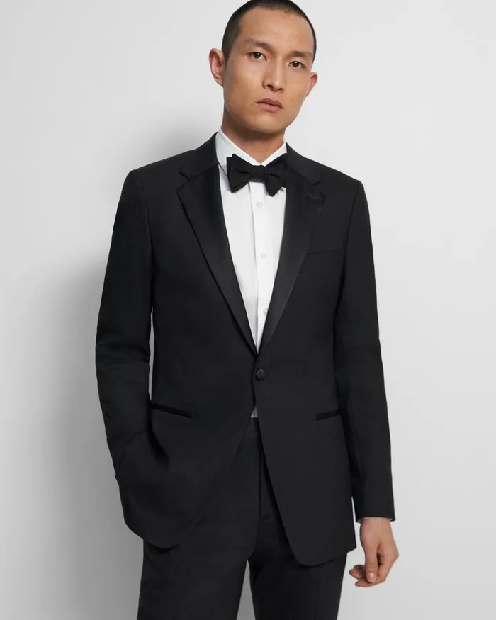 Theory Blazers Jackets Chambers Tuxedo Blazer In Stretch Wool Black 8211 Men