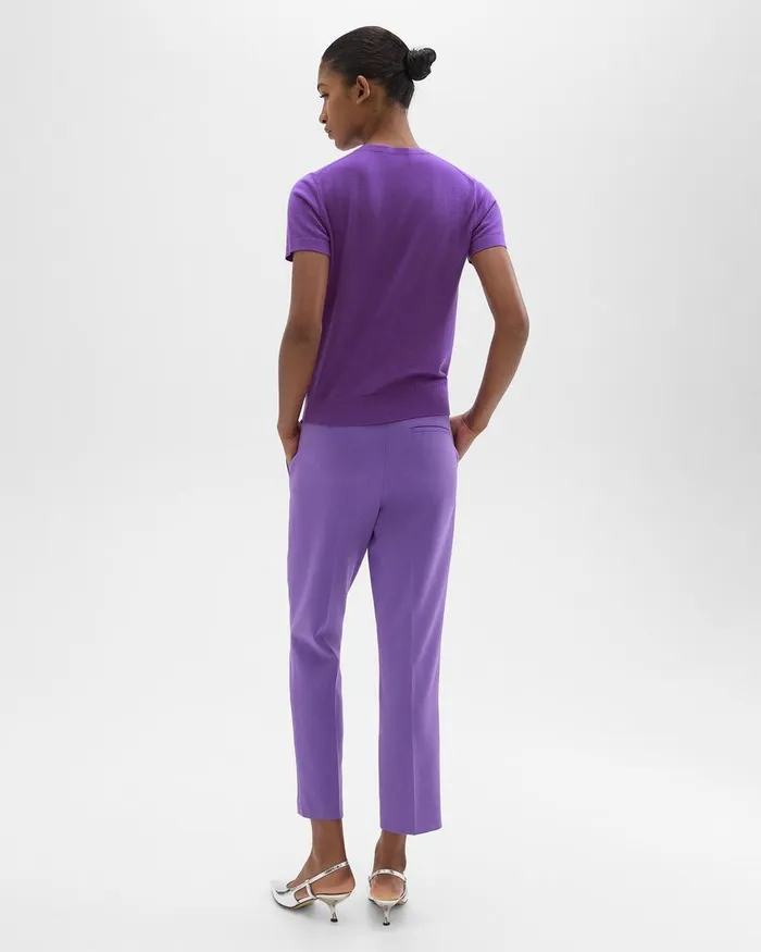 Theory Pants HighWaist Slim Crop Pant In Admiral Crepe Bright Peony 8211 Women