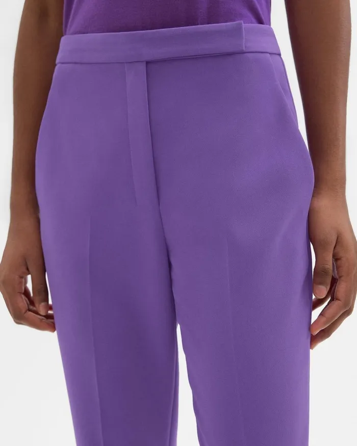 Theory Pants HighWaist Slim Crop Pant In Admiral Crepe Bright Peony 8211 Women
