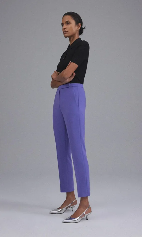 Theory Pants HighWaist Slim Crop Pant In Admiral Crepe Bright Peony 8211 Women
