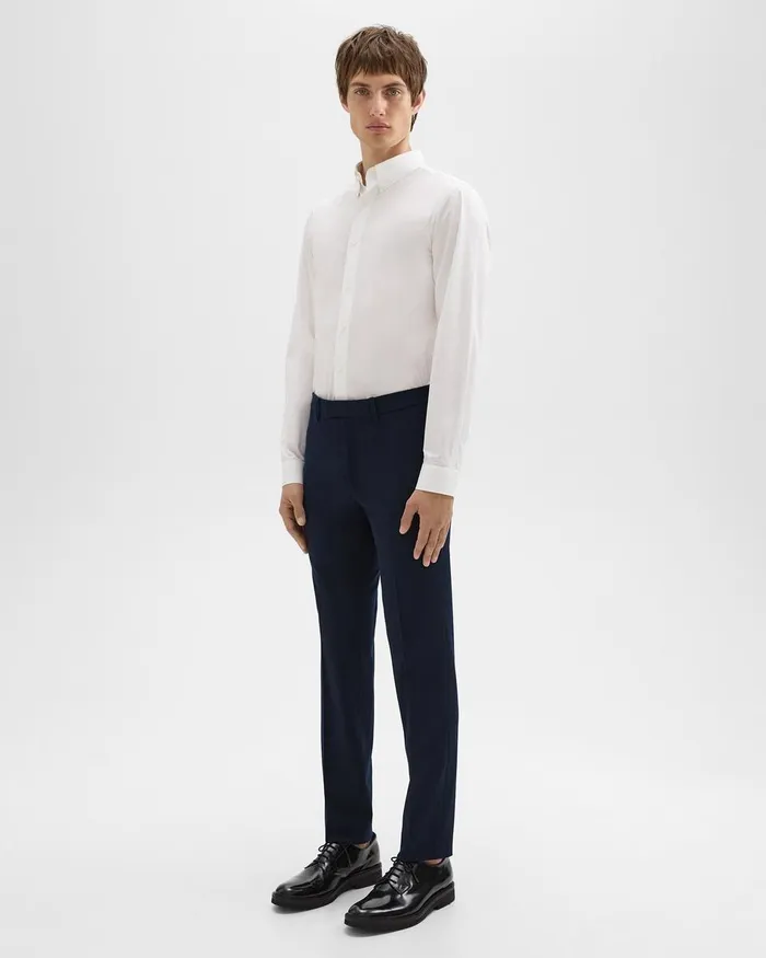 Theory Pants Zaine Tab Pant In Stretch Cotton Baltic 8211 Men