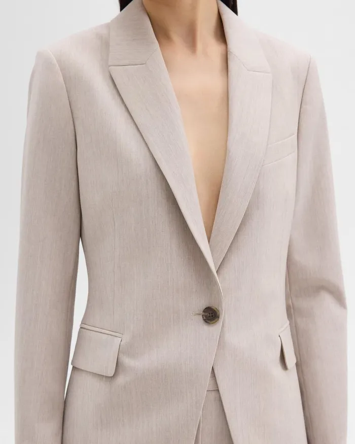 Theory Suits Etiennette Blazer In Good Wool Sand Melange 8211 Women