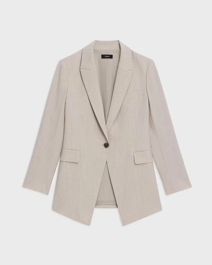 Theory Suits Etiennette Blazer In Good Wool Sand Melange 8211 Women