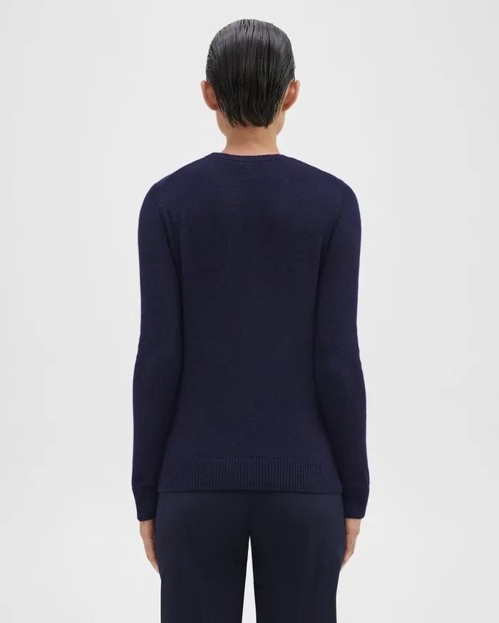 Theory Sweaters Cardigans Crewneck Sweater In Feather Cashmere Deep Navy 8211 Women