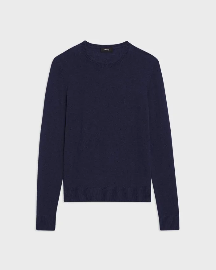 Theory Sweaters Cardigans Crewneck Sweater In Feather Cashmere Deep Navy 8211 Women