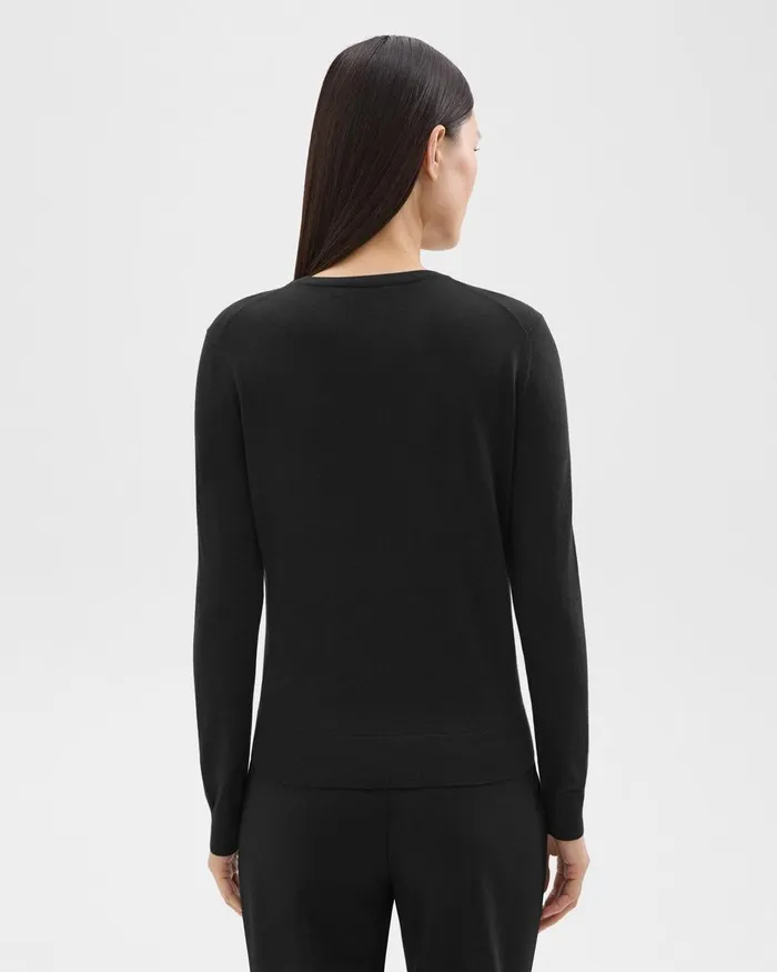 Theory Sweaters Cardigans Crewneck Sweater In Regal Wool Black 8211 Women