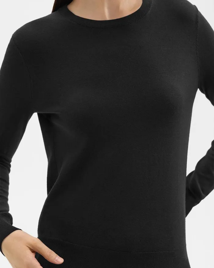 Theory Sweaters Cardigans Crewneck Sweater In Regal Wool Black 8211 Women