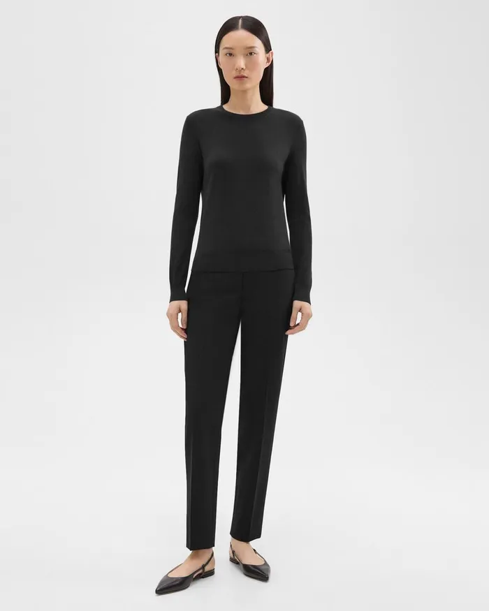 Theory Sweaters Cardigans Crewneck Sweater In Regal Wool Black 8211 Women