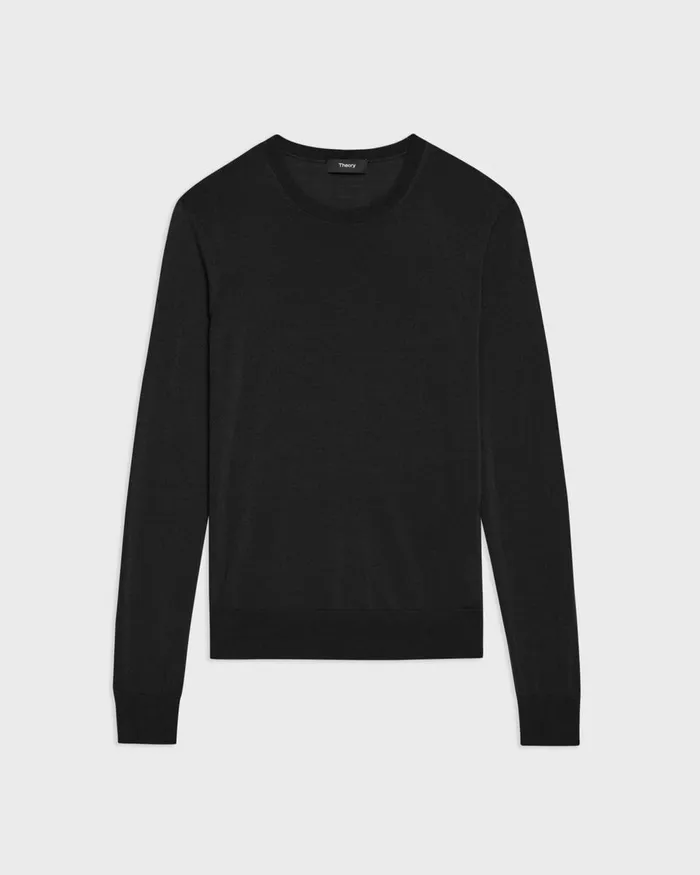 Theory Sweaters Cardigans Crewneck Sweater In Regal Wool Black 8211 Women